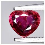 0.61ct 5.5x4.8mm Heart Natural Purplish Red Ruby -
