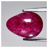 2.12ct Pear Cabochon Natural Purplish Red Ruby - H