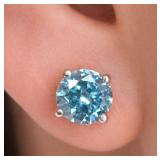 APPR $1400 10K Gold 1.01g Blue Lab Diamond 1.5ct