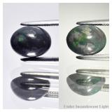 0.79ct 8x6mm Oval Cabochon Natural Black Opal - Co
