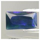 0.52ct 8.5x5mm Baguette Natural Black Opal - Color