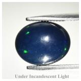 1.41ct 9.3x7.5mm Oval Cabochon Natural Black Opal