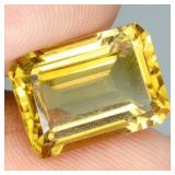 Octagon Cut Natural Unheated Top Yellow Citrine Br
