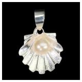 925 Sterling Silver Earrings Round Pearl 6mm Shell