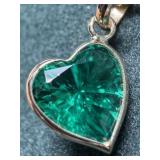 10K Gold  Lab Emerald 1.15ct Handcrafted