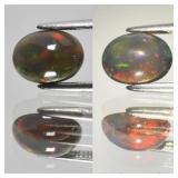 0.81ct 8x6mm Oval Cabochon Natural Black Opal - Co