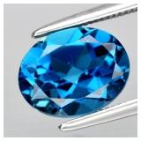 2.28ct 8.8x7mm VS Oval Natural London Blue Topaz G
