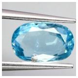 Oval Cut Natural Heated Top Seafoam Blue Zircon Ca