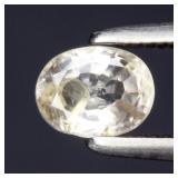 0.52ct 5x4mm Oval Natural Very Light Yellow Zircon