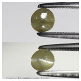0.44ct Round Cabochon Natural Green Cat's Eye Chry