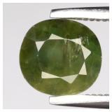 1.38ct 6.5x6mm Cushion Natural Green Sapphire - He