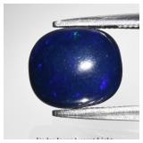 1.11ct 8.5x7.5mm Cushion Natural Black Opal - Rain