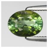 0.80ct 6.5x5mm Oval Natural Green Tourmaline - Unh