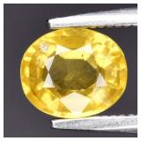 0.88ct 6.3x5.3mm Oval Natural Greenish Yellow Gros