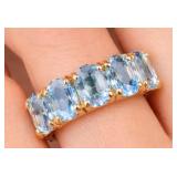 10K Gold 2.23g Natural Sapphire Size 6.25