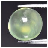 5.51ct 11x10.5mm Oval Cabochon Natural Green Prehn