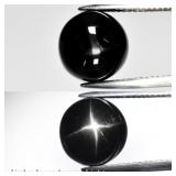 8.45ct 11mm Round Cabochon Natural Black 4 Ray Sta