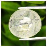 9.65ct Oval Cabochon Natural Black Needles Rutile