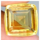 Cushion Concave Cut Natural Top Yellow Citrine 9.2