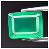 1.62ct 8.3x6.2mm Baguette Natural Green Chalcedony