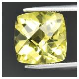 4.64ct 10x10mm VVS Cushion Natural Lemon Quartz -