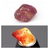 4.13ct 9.7x6.2mm Rough Natural Purplish Red Ruby -