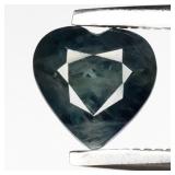 0.76ct Heart Natural Bluish Green Sapphire - Heate