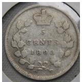 Canada 5 Cents 1893