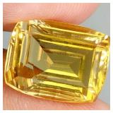 Antique Concave Cut Natural Yellow Citrine 8.13ct
