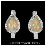 925 Silver Rainbow Opal Earrings