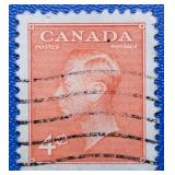 Canada 1951 George VI, 4 Cents Stamp #310