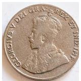 Canada 1928 George V FIVE CENTS coin
