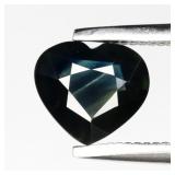 0.69ct Heart Natural Deep Green Blue Sapphire - He