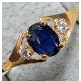 APPR $1000 10K Gold 1.38g Sapphire 0.45ct Size 6.5