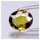 0.28ct 5x4mm VS Oval Natural Greenish Yellow Deman