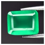 1.71ct 8.5x6.5mm Baguette Natural Green Chalcedony