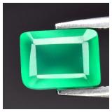 1.19ct 7.3x5.5mm Baguette Natural Green Chalcedony