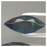 0.82ct 12.2x5.5mm Marquise Natural Black Opal - Co