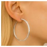 Silver Hoop 25mm Earrings Retail Value $40