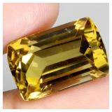 Octagon Natural Unheated Top Rich Yellow Citrine B