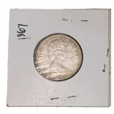 Silver 1867-1967 Canada Centennial 25ï¿½ Coin
