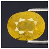 2.17ct 8.5x6.5mm Oval Yellow Sapphire - Malawi, Af