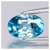 0.68ct 6x4mm VS Oval Natural Blue Zircon - Gentle