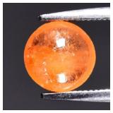 1.29ct 6.7mm Round Cabochon Natural Orange Spessar