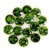 Round Cut Natural Unheated Green Chrome Diopside 1