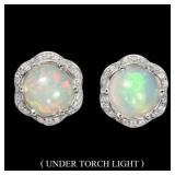 925 Silver Rainbow Opal Earrings