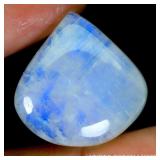 Heart Natural White With Fire Blue Luster Moonston