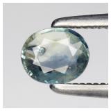 0.36ct 5x4mm Oval Natural Light Green-Blue Sapphir