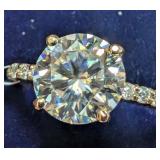 APPR $1665 10K Gold 2.14g Moissanite 1.37ct Size 5