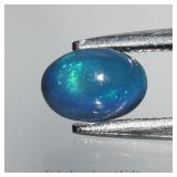 0.41ct 6x4mm Oval Cabochon Natural Black Opal - Co